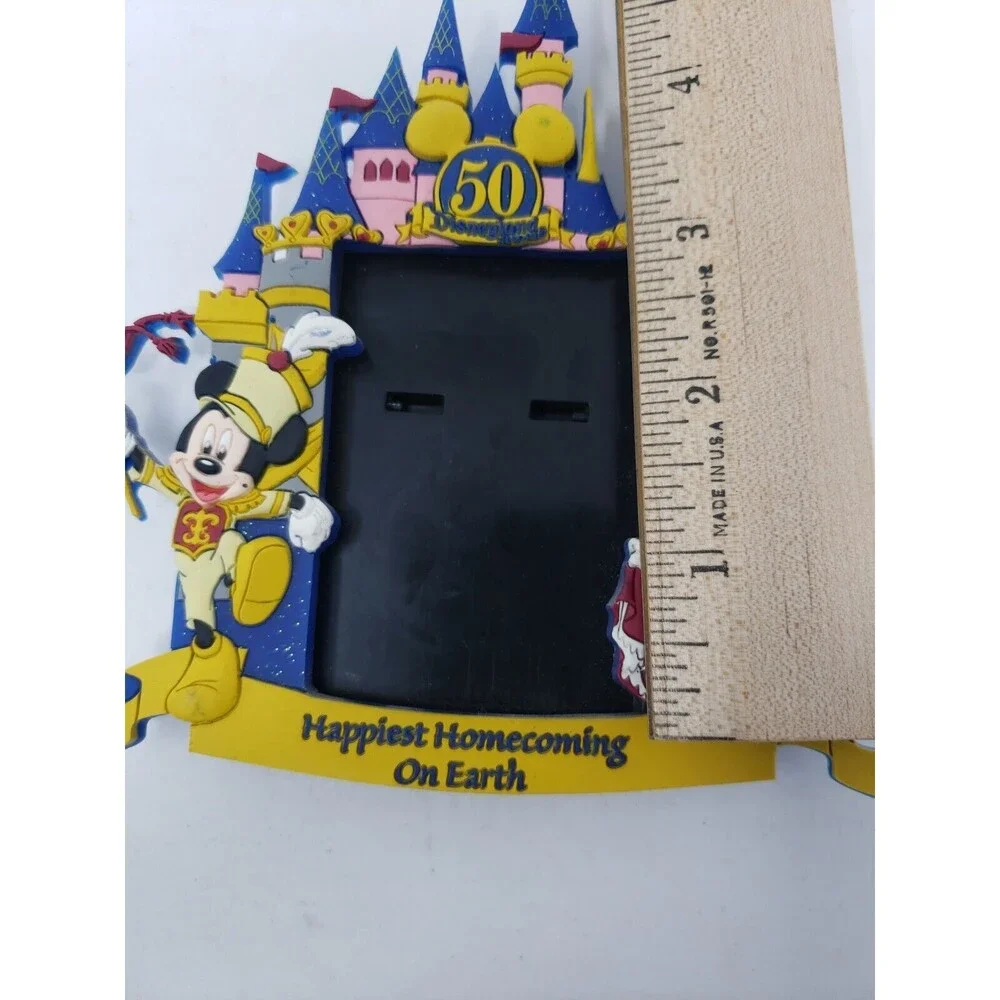 Disneyland 50th Photo Picture Frame Rubber Micky Minnie Mouse Homecoming Disney